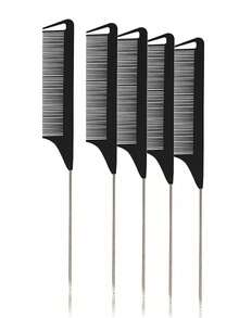 Professional Point-Tailed Comb Pin-Tailed Comb Rat-Tailed Comb Parting Comb Stainless Steel Tail Comb Anti-Static Hairbrush: Multi-Functional Comb For Normal Hair For Combing Out Tangles Hair Styling Candy Colours, Ideal For Hairdressers, Salons And Home Use