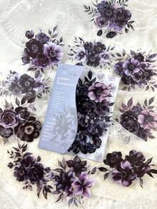 20 张/包复古深色主题大型花卉 PET 贴纸，适用于剪贴簿、日记 DIY、装饰相册、杂志学校用品、返校 - 彩色 - 查看 18