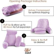 Nestl Reading Pillow With Shredded Memory Foam Includes 2 Neck And Lumber Support Pillows, Designed For Sitting Up In Bed And Couch, Back And Arms Adjustable Support For Adult &Amp; Teens, Lavender - 24 - 薰衣草 - 查看 2