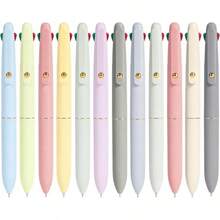 Ddaowanx Multicolor Pens, 4-In-1 Colored Ballpoint Pen 0.5mm Fine Point Smooth Writing,Nurse Accessories Work,Gifts Teen Girls,6-Count - 12塊莫蘭迪+馬卡龍 - 查看 1