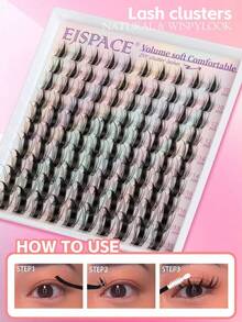 100 piezas de pestañas postizas individuales esponjosas en rizo D, pestañas clusters de manga con volumen denso de 10-18 mm, pestañas postizas individuales difuminadas para extensiones de pestañas, para principiantes en casa, mujeres y niñas - D - Ver 5