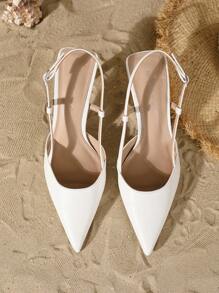 On feet& in love Women's Elegant Pointy Toe Backstrap High Heel Pumps, Suitable For Dress