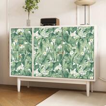 Tropische Blattpflanzen Muster Tapete, wasserfeste selbstklebende Vinylfolie, leicht ablösbar und klebbar, abnehmbare Kontaktfolie, Bohemian Palmenblatt Blumentapete, 1 Rolle - 44cm x 3/5/10m, geeignet für Heimdekoration, Tapete, Wanddekoration, Schlafzimmer, Badezimmer, Wohnzimmer, Küche, Herbstdekoration, Möbel Renovierung Aufkleber, Schrank, Regalauskleidung Dekor, Mietwohnung Studenten Dekoration, Abschluss Einweihungsgeschenk