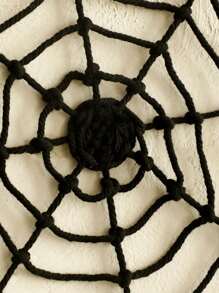 1 pieza Decoración de pared de telaraña de Halloween - Telaraña de araña extra grande en negro, adecuada para casa encantada interior y exterior, chimenea, porche, decoración de pared de fiesta - Decoración de araña aterradora y espeluznante de Halloween, decoración de habitación, decoración del hogar, decoración de dormitorio, decoración de pared, decoración de sala de estar, decoraciones de fiesta festiva