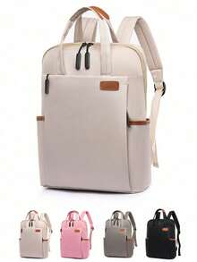 1个时尚女士背包，适用于上学、旅行、购物、商务、工作，可装13.3-15.6英寸笔记本电脑，牛津布材质，防水、轻便、耐用、防刮擦，是学习用品和返校必备书包。
