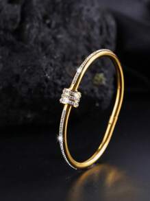 Camhanno 1 pieza Brazalete minimalista retro de acero inoxidable adecuado para uso diario de mujeres/regalo perfecto para el Día de San Valentín y Navidad para amigos