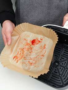 50/100/200 Pcs Air Fryer Parchment Paper Squares, Silicone Oil Paper Liners, Heat Resistant For Air Fryer, Oven And Other Appliances - Multicolor - View 5