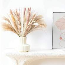 86 Dried Pampas Decorative - Dried Boho Bouquet Fluffy Rabbit Tail Grass Tall Reed Natural Decoration Suitable For Wedding Home Dining Table Country Farmhouse Party Decoration Mother's Day Gift Easter Decoration
