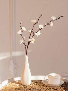 1/3/6 pièce(s)/set de fleurs artificielles de prunier réalistes - branches de soie à tige longue pour arrangements DIY, centres de table et décoration d'intérieur - parfait pour les mariages, les fiançailles et les célébrations intérieures/extérieures. Accessoires de bouquet, vases à fleurs, décoration d'intérieur