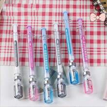 创新型4/2PCS注射器配中性笔模拟病毒消除，注射器设计黑色签名笔和疫苗笔随机发放【中英文版本随机】学校用品，返校 - 顏色隨機 - 查看 1