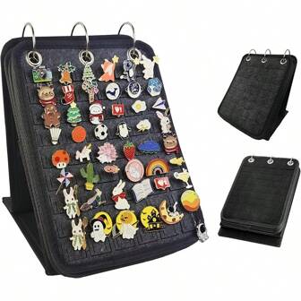 Pin Display Holder, Brooch Pin Organizer, Enamel Pin Display Pages For Store 240+ Pins, Pin Collection Storage Calendar Stand With 3 Binders And 5 Pages (Not Include Any Accessories) For Women Storage Organizer Travel Essentials Back To School Dormitory Storage