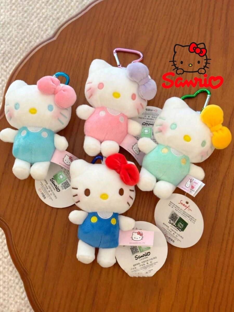 Sanrio 1pc Hello Kitty Plush Doll Keychain, Cute Bag/Car Charm, Gift For Girlfriend,For School Supplies,Back To School