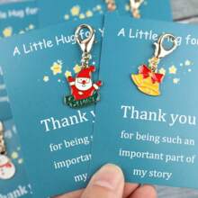 10pcs/Set Thank You Gift Set Including Cards, Christmas Themed Keychains, Charm Items Suitable For Family And Friends - Teacher's Day, Christmas, Thanksgiving, And Lucky Gifts