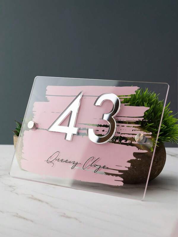 Personalisierte Acryl Hausnummer, moderne Adressplakette mit personalisiertem Straßennamen, Acryl Hausnummer, stilvolle Dekoration für Hauseingang, Büro, Wohnung mit Edelstahl Halterung, personalisierte Heimdekoration