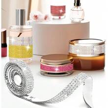 Entrega local - Cinta de cristal de imitación autoadhesiva, 12 rollos de tiras con estrás, 12 yardas de tiras con estrás para manualidades DIY, estrás para proyectos artesanales - 6 colores - Ver 3