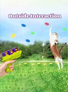 Juego de 1 o 2 lanzadores de zanahoria blanda con 15 discos de espuma, juguete interactivo de gato de colores, juguete de alivio del estrés, juguete anti-estrés, juguete para interior/exterior, lanzadores de disco volador en forma de zanahoria, juguete interactivo giratorio y de disparos para niños de 3 a 12+ años, mascotas y juegos interactivos