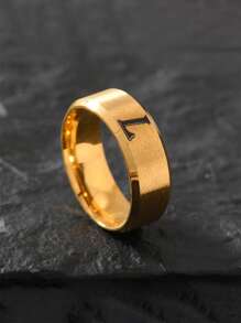 1 pieza Anillo de inoxidable con 26 letras de moda