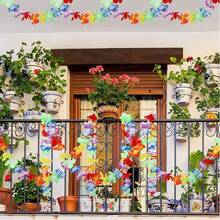 3pcs-Colorful Luau Tropical Flower Garland Flowers And Leaves Banner Garland Party Decoration Hawaiian Tropical Party Supplies, Luau Decoration Hawaiian Flower Border/Luau Party Garland/Luau Party Garland/Luau Decoration