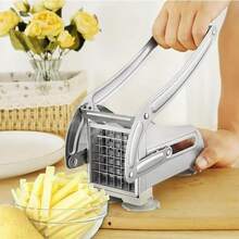 French Fry Knife Stainless Steel Potato Slicer 36/46 Hole Blade Quick Cut Potato Slices Manual Food Slicer Multifunctional Vegetable And Fruit Slicer (For Potato And Onion) Kitchen Tool, Holiday Gift - Silver - View 9