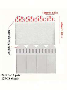 12/24pcs, No Drilling Required Hanging Picture Strip - Double-Sided Removable Wall Hooks, Suitable For Picture Frames And Artworks, Waterproof Paste Installation Label