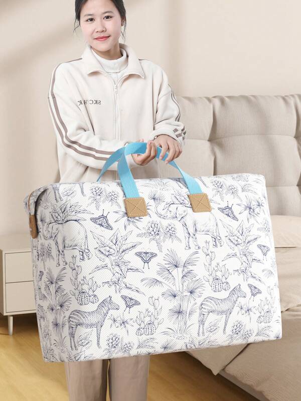 1pc Non-Woven Closet Organizer Storage Bag Clothes Quilts Storage Bag Large Capacity Moving Packaging Bags Luggage Bags Large Capacity Non-Woven Quilt Clothes Storage Bag Clothes Packaging Box Quilt Organizer Storage Bag