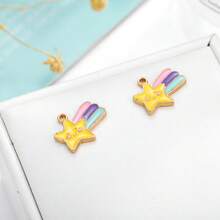 10pcs Zinc Alloy Meteor & Smiling Face Pendant, Suitable For DIY Necklace, Bracelet, Earring, Keychain Jewelry Making