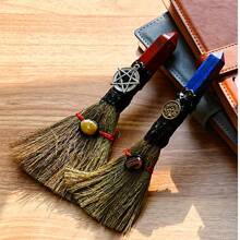 1 peça de coluna hexagonal de cristal mini vassoura de cristal Wickan Nordic Magic Broom Prop