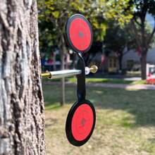 Thickened, Durable And Strong 3mm Stainless Steel Double Round Wooden Pole Tree Target For Slingshot Practice