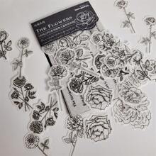 34pcs Floral Theme Washi Stickers, Plant Decorative Materials For Scrapbooking, School Supplies,Back To School - Multicolor - View 5