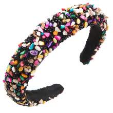 1PC, Exaggerated Baroque Style Colorful Candy Sponge Wide Headband Hair Accessory Fashion Party, Daily Casual Home Use, Family And Friends - 玫綠黃 - 查看 10