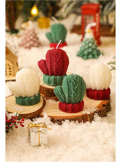 1pc, Unique Handcrafted Christmas Tree Scented Candle - Origami-Inspired Aromatherapy For Home Decor & Holiday Gifts, Christmas Candles