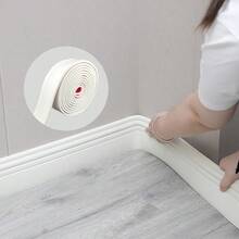 1pc 2m X 9.8cm NBR Anti-Collision Baseboards Self-Adhesive Waistline Wall Stickers, Home Decor