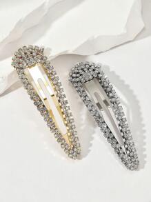 2 件女士水钻 BB 夹，超闪亮刘海发夹，Y2K 风格可爱时尚女士装饰发饰