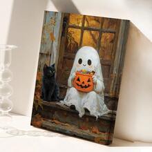 1 件鬼魂和黑猫与万圣节糖果海报、异想天开的万圣节墙壁艺术、可爱的幽灵门廊场景、秋季装饰印刷、帆布墙壁艺术、房间装饰美学、家居装饰、房间海报、房间装饰用品、浴室装饰。 - 1pc - 查看 7