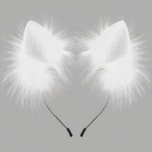 Handmade Faux Fur Animal Ears Headband Furry Cat Fox Ear Hairhoop Headwear Costume Accessory For Cosplay Masquerade