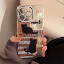 Creative Leopard Print Cat Phone Case For IPhone 15 IPhone 16 IPhone 16 Pro Max
