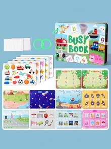 儿童安静书可反复撕贴纸书钩环配对益智玩具启蒙益智忙碌书早教益智玩具