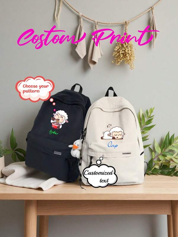 1pc Personalized Backpack For Back To School, Unisex, Large Capacity Minimalist Commuter Style, Fashionable & Versatile For Travel, Suitable For Boys, Girls, Students, Lightweight & Portable, Applicable For School, Office, Commuting, Multi-Purpose