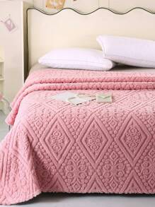 1pc Pink Fleece Blanket, Vintage Style Warm Soft Plush Throw Blanket For Bed, Air Conditioning, Sofa, Bedroom Decor, Available In Multiple Sizes And Colors