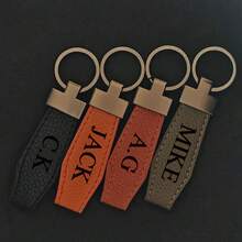 Personalized Microfiber Faux Leather Keychain With Carabiner - Customized Cast Text Car Key Chain - Unisex Fashion Accessory - Ideal Gift For Valentine's Day, Thanksgiving, Christmas, New Year