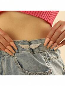 1/2 Sets Rhinestone Wings Belt Buckles Waist Cincher Pants Accessories Detachable Waist Buttons Pins Belts Clips For Pants No Sew Waist Cincher - Multicolor - View 10