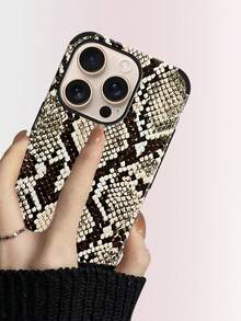 غطاء هاتف بنمط جلد الثعبان، تصميم عنصر حيواني فاخر وبسيط، نقش بارز بنمط جلد الثعبان، مقاوم للصدمات، يعزز الصوت، بنهاية جلدية ناعمة، متوافق مع 17 Pro Max/16 Pro Max/12 Pro/13/14 Plus/15 Pro Max/16 Pro Max، 11/13 Pro، Galaxy S24 Ultra، هدية رائعة - أصفر فاتح - مشاهدة 10