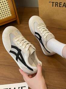Solid Color Preppy Outdoor/Casual Athletic Shoes, Mesh Breathable Fashion Versatile , Lightweight Sneakers For Running, Gym Workout For Women