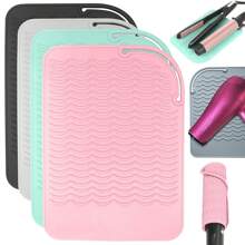 1 Pieza Almohadilla de silicona multiusos resistente al calor, soporte para rizador, almohadilla de aislamiento térmico, protector de escritorio antideslizante con textura, estera anticalor reutilizable para herramientas de belleza, alfombrilla de estación de estilo resistente a arañazos, accesorios de peinado resistentes al calor para planchas, rizadores, salón en casa, seguridad del mostrador del baño, almacenamiento de herramientas de belleza, uso en múltiples superficies, esenciales de tocador