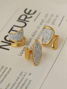 Frminee 3 bucăți de vară pentru femei, la modă, de lux, placate cu aur de 18k, set de inele stivuibile din oțel inoxidabil, inele cu zirconiu cubic, cadouri de sărbători, accesorii populare romantice de Ziua Îndrăgostiților, accesorii de bijuterii populare pentru petreceri, inele de zi cu zi, inele de promisiune, inele de logodnă pentru femei, adolescente, bijuterii, cadouri