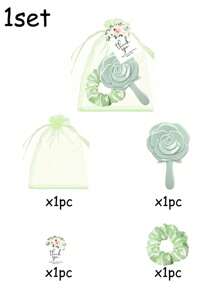 Conjunto de 10/5/1 Espelho de Mão em Formato de Rosa, Conjunto de Lembranças de Casamento para Convidados, Lembranças da Festa de Casamento, O Conjunto Inclui Espelho de Mão em Rosa, Verde e Azul, Cartão de Agradecimento com Flor, Bolsa de Organza Transparente com Cordão, Faixa de Cabelo de Cetim Retrátil, Presente para Noiva e Dama de Honra, Conjunto de Presentes para Chá de Panela, Decoração de Mesa para Convidados de Casamento, Adequado para Casamentos, Aniversários, Festas, Eventos Internos e Externos