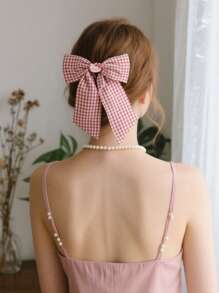 Sanrio 1pc Sanrio Bow Hairpin, With Cute Cartoon Decoration, Girls' Big Bow Hairpin, Ponytail With Big Hairpin Accessories, Small Crocodile Hairpin Hair Accessories Cute Ponytail Clip, Women's Hair Accessories Cute Oversized Long Tail Hairpin Metal Clip First Choice For Gifts, Accessories For Girls At The Beach., Flat Claw Clip, Claw Clips, Clips For Hair, Hair Slide, Hair Claws