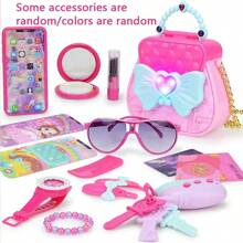 1 Set de juguetes de maquillaje de juego de roles para niños, regalo de cosméticos de princesa con accesorios para niñas