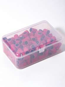 100 piezas/caja Juego de bandas de lijado con eje de metal Brocas de taladro de uñas para esmalte de uñas, gel, eliminación de piel muerta y callosidades, bandas abrasivas, cortador, múltiples colores y especificaciones disponibles, suministros para uñas, herramientas para uñas, herramientas de arte de uñas, de vuelta a la escuela, uñas, herramientas para uñas postizas - Rosa Fucsia - Ver 9