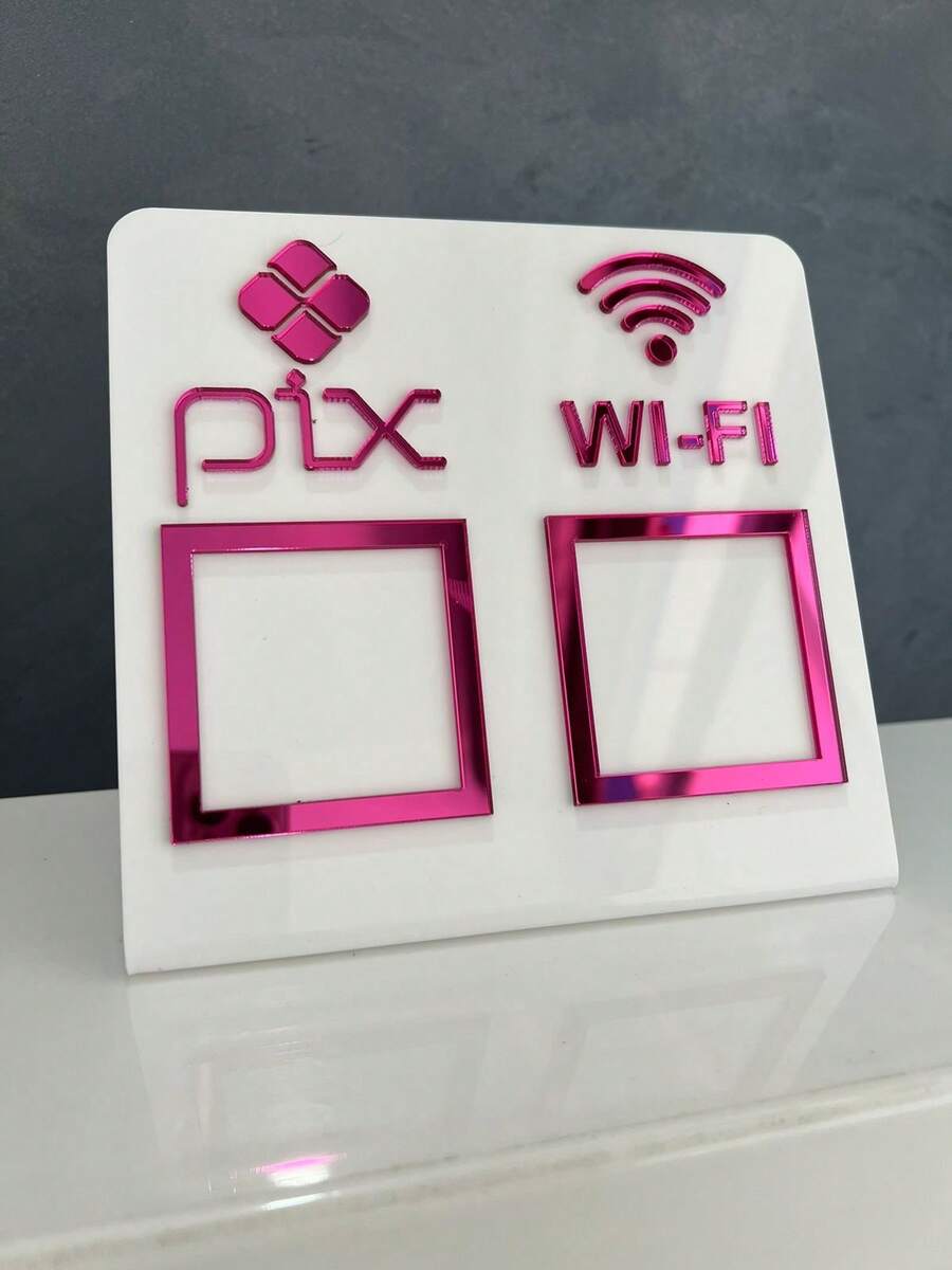 Pix Display Board Table Counter PIX And WI-FI - 白色與粉紅色 - 查看 1